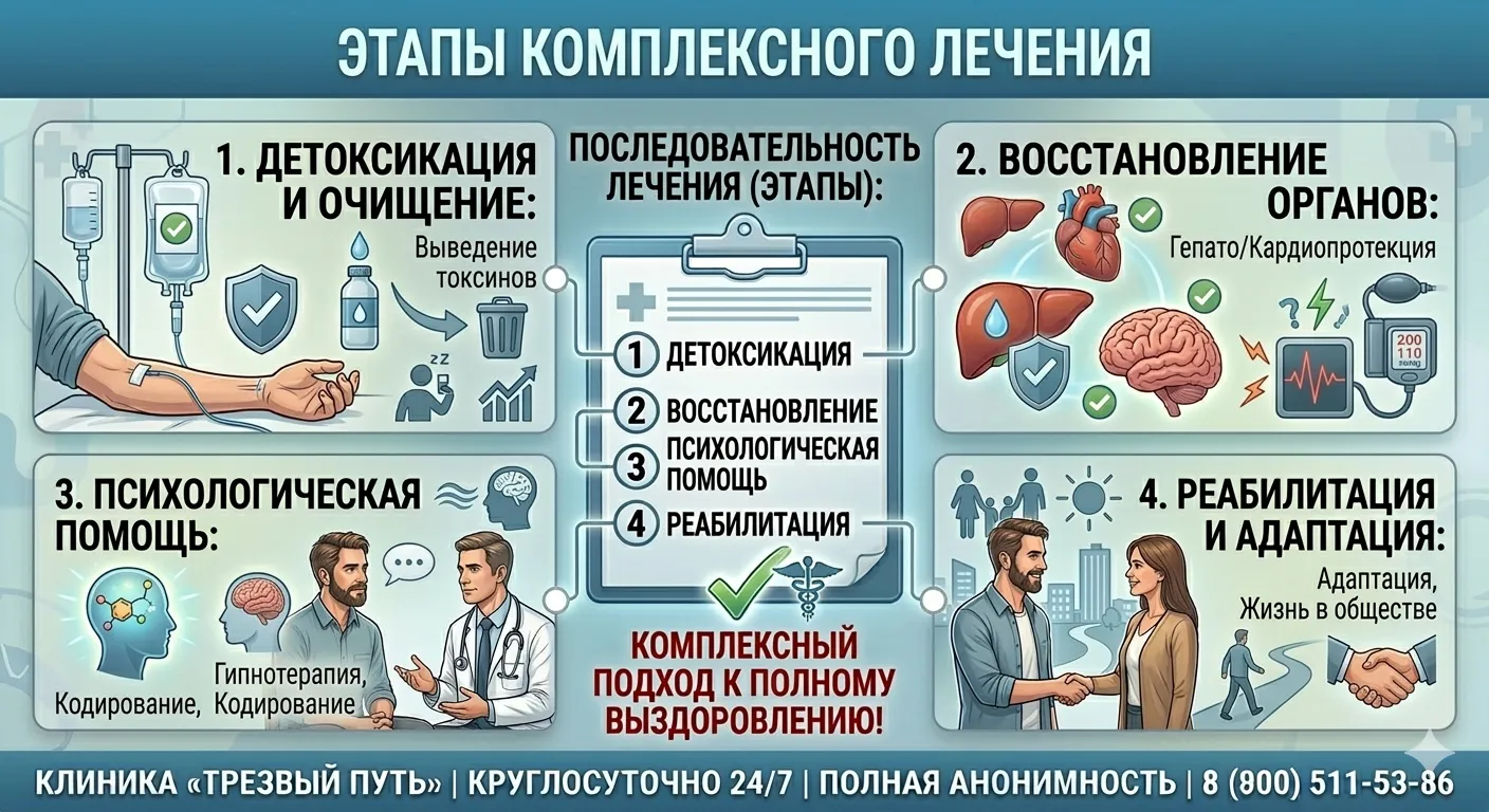 этапы лечения хронического алкоголизма